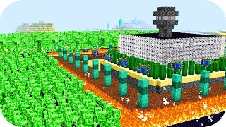 Minecraft NOOB vs PRO battle: ZOMBIE AND CREEPER ATTACK THE SUPER BASE HOUSE!
