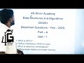 DSA Important Questions | Data Structures and Algorithms Important Questions | 12th February 2025