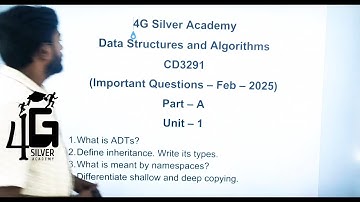 DSA Important Questions | Data Structures and Algorithms Important Questions | 12th February 2025