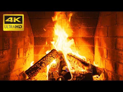 🔥 The Best Burning Fireplace 4K (10 HOURS) with Crackling Fire Sounds NO MUSIC Close Up Fireplace 4K