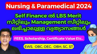 LBS Nursing admission 2024, Self Finance college Merit seat and Management seat 2024, LBS latest upd