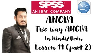 Two way ANOVA  II Lesson 11 Part two II SPSS Complete Training in Urdu-Hindi