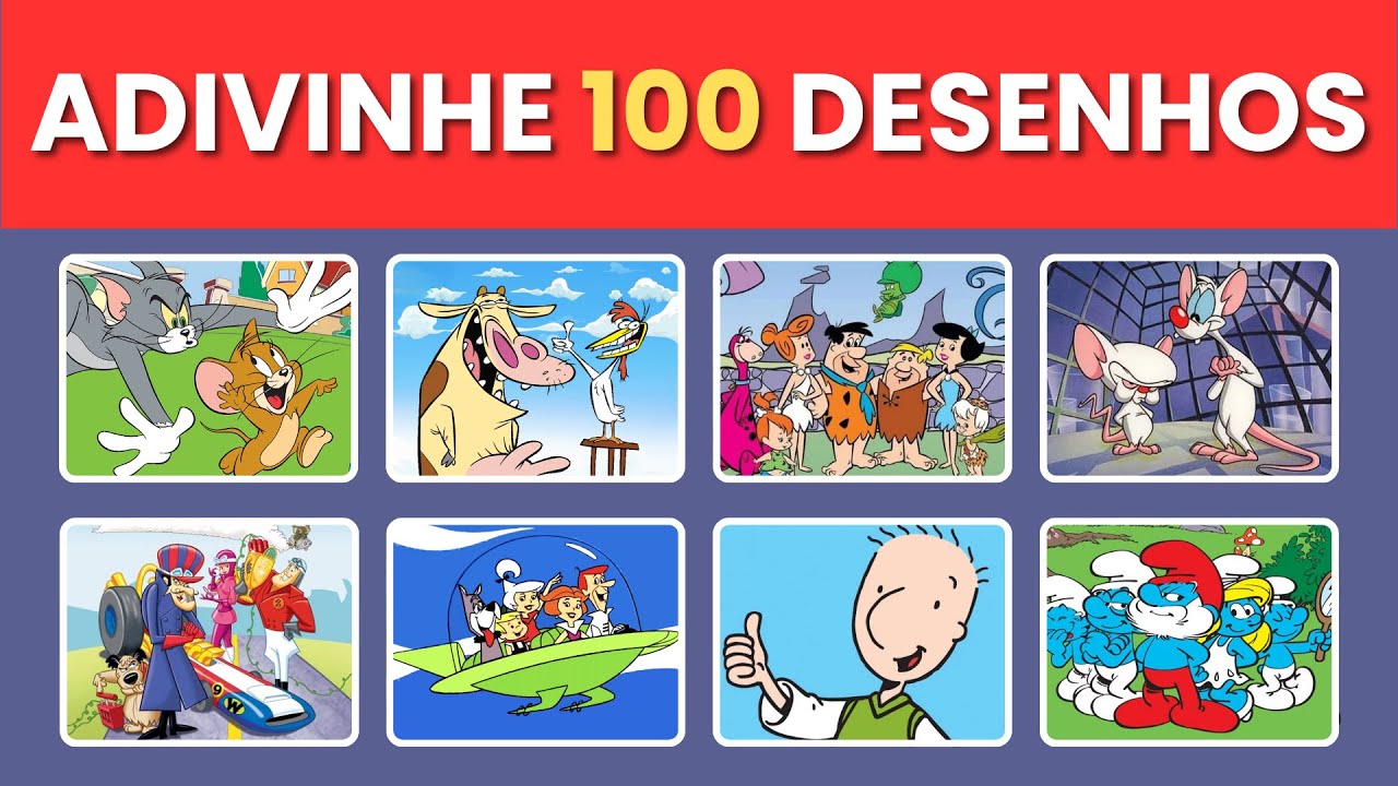 ADIVINHE 100 DESENHOS ANIMADOS  | Conhece os clássicos? | Hanna-Barbera, Cartoon Network,Nickelodeon