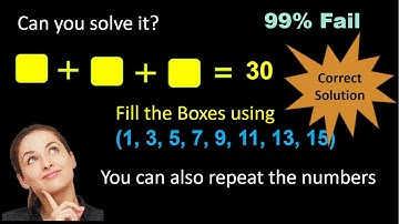 Fill The Boxes Using 1, 3, 5, 7, 9, 11, 13, 15 | The Best Solution | IAS Interview
