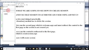 How to create session and authenticate the user using asp.net C#