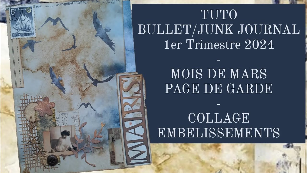 Mois Page De Garde TUTO BULLET/JUNK JOURNAL : 1er Trimestre 2024/Mois de Mars. PAGE DE