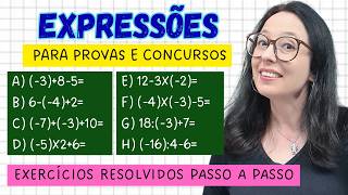 EXPRESSÕES COM NÚMEROS INTEIROS - AS QUATRO OPERAÇÕES e REGRAS DE SINAIS