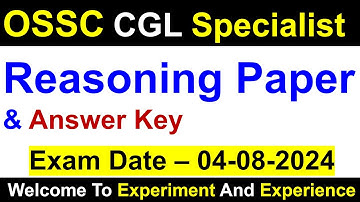 OSSC CGL SPECIALIST REASONING QUESTIONS | #ossc #osscreasoning #osscspecialist