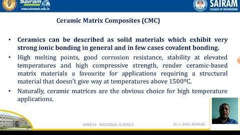 Lecture video_18ME34_Module4_ Ceramics Matrix  Composites _ Dr.C Anil Kumar