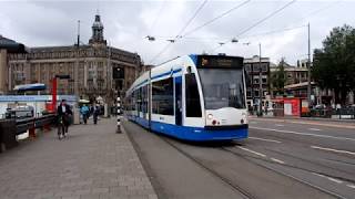 GVB trams at Centraal Station in Amsterdam