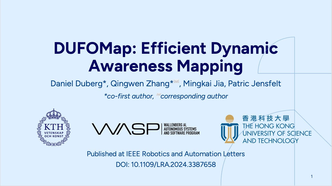 DUFOMap: Efficient Dynamic Awareness Mapping [RAL'24] - YouTube