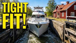 DID WE GET STUCK? 51ft Trawler vs Sweden's Narrowest Canal Locks Ep 217