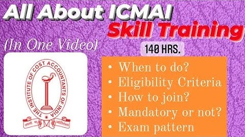 Skill Training For CMA Inter | All Details In English