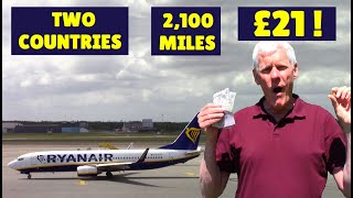 2 COUNTRIES, 2100  MILES all for just £21 ! I visit Billund, Denmark, and Turin, Italy in 27 hours.