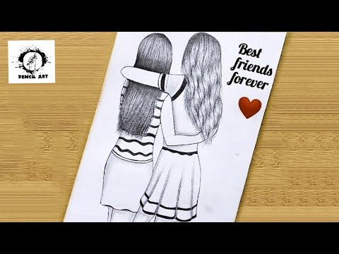 Lets draw 2 little girls from behind Easy drawing of Friends forever   drawing  2 little girls from behind Easy drawing Friends forever  By  Drawing Book  Facebook  Through