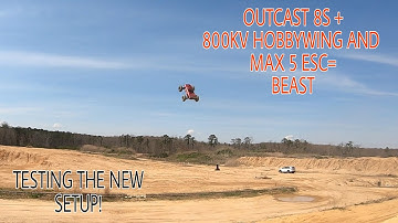 Outcast 8s + Hobbywing 800kv motor and max 5 esc first run!