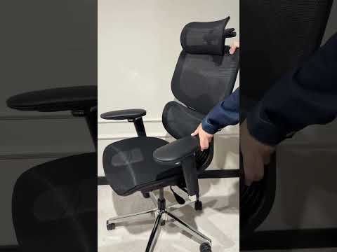 Ергономічне крісло ORION D2Pro — чорна спеціальна сітка, чорна рама, хромована база, видео 1