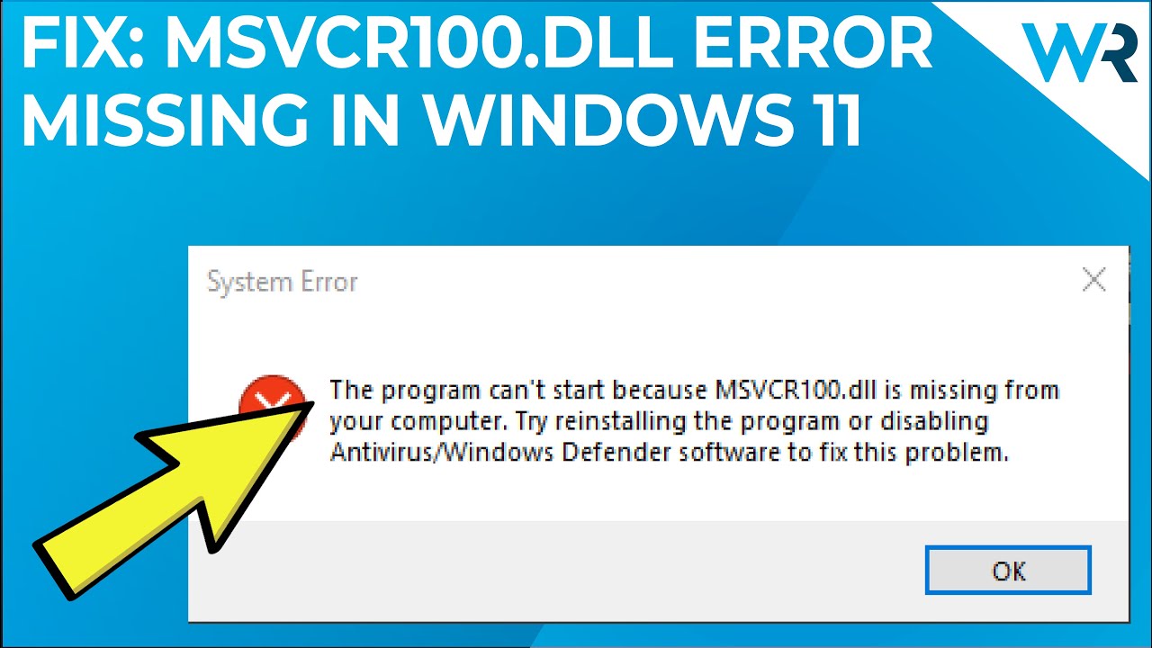 How to fix msvcr110 dll missing errors in Windows 11 - YouTube