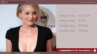 Sharon Stone mensurations and measurements (boobs, height, weight and more) with sexy pictures