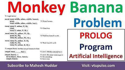 Part 2: Monkey and Banana Problem in PROLOG Solved Example in Artificial Intelligence Mahesh Huddar