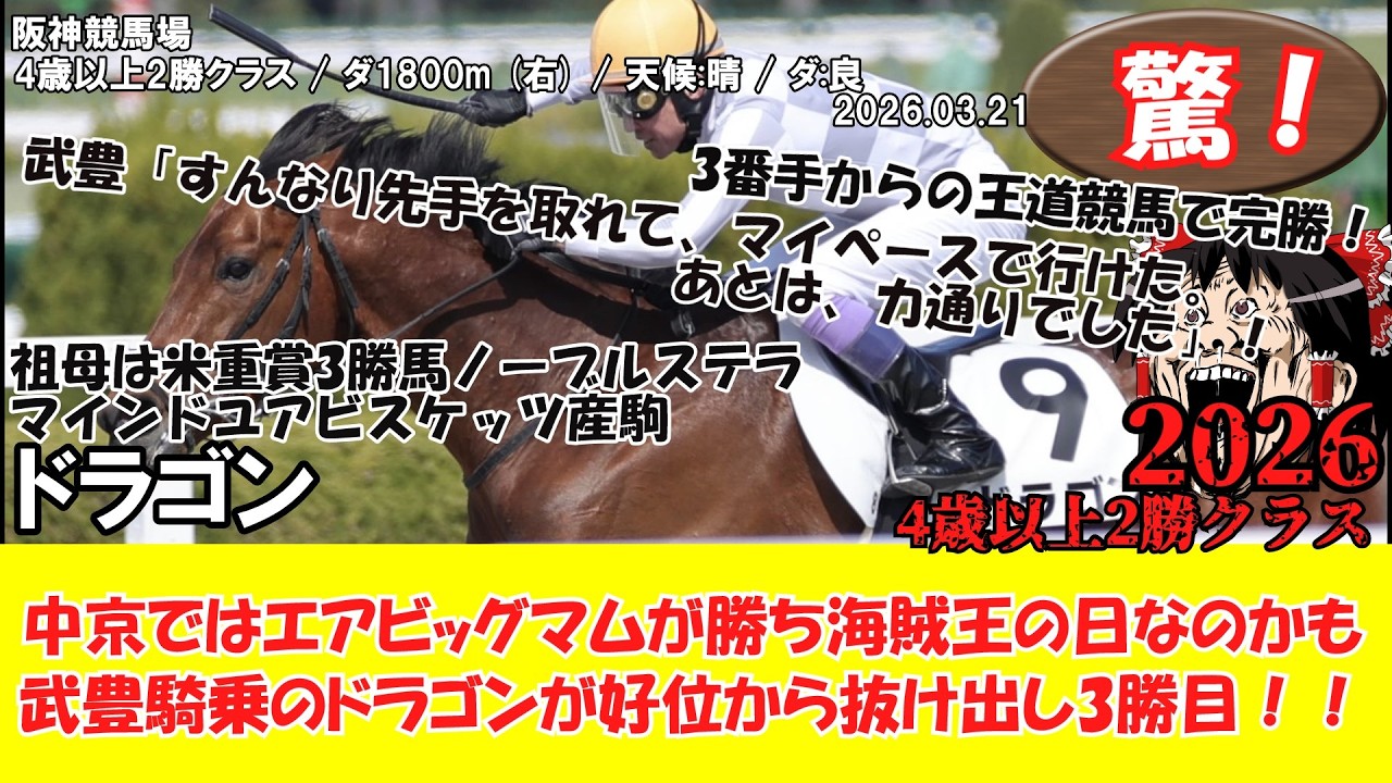 競馬】 驚き！今日は海賊王の日なのかも！？王道競馬で完勝！ 4歳以上2