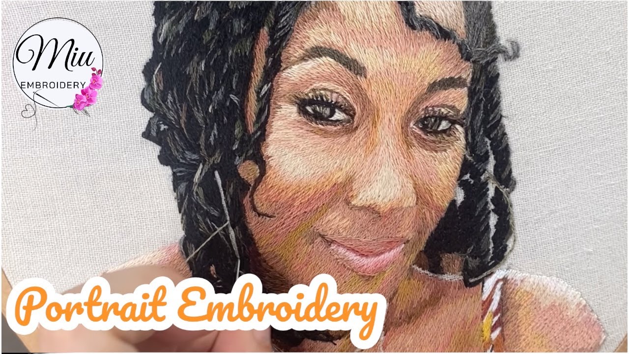The making of Portrait Embroidery #3— ❤️ Thread Painting