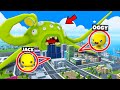 Oggy and jack got attacked by giant toxic monster in wobbly life