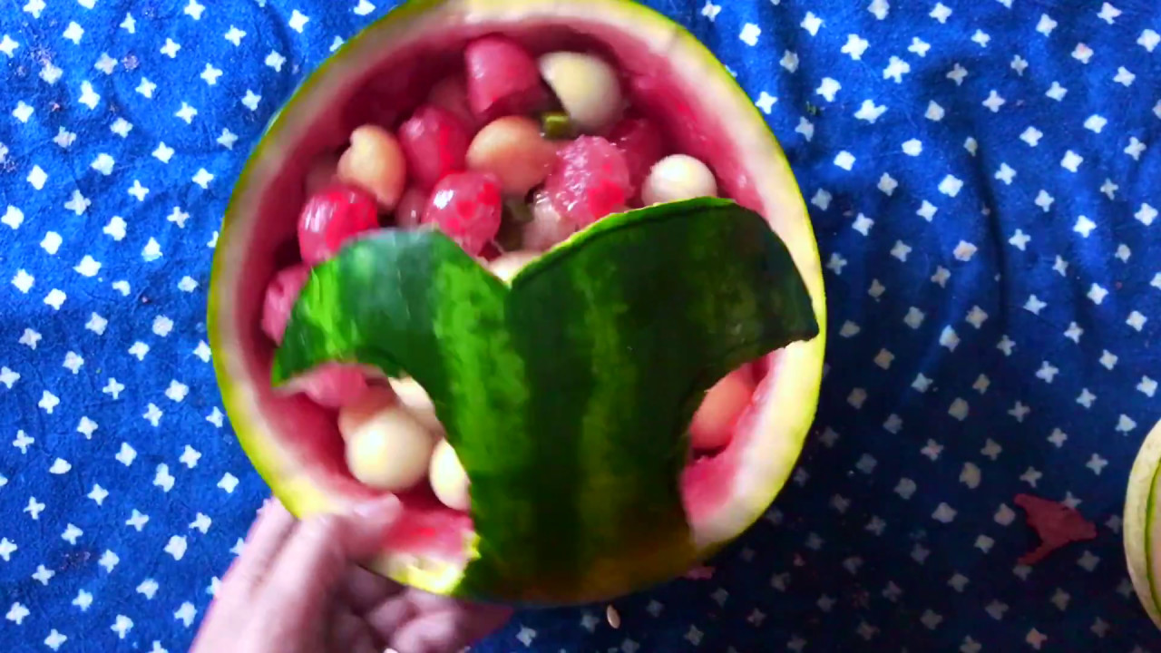 Melon Ball Salad in a Watermelon Whale YouTube