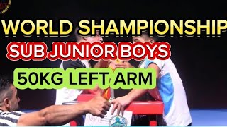 WORLD ARMWRESTLING SHAMPIONSHIP 2023/SUB JUNIOR BOYS/50KG LEFT ARM