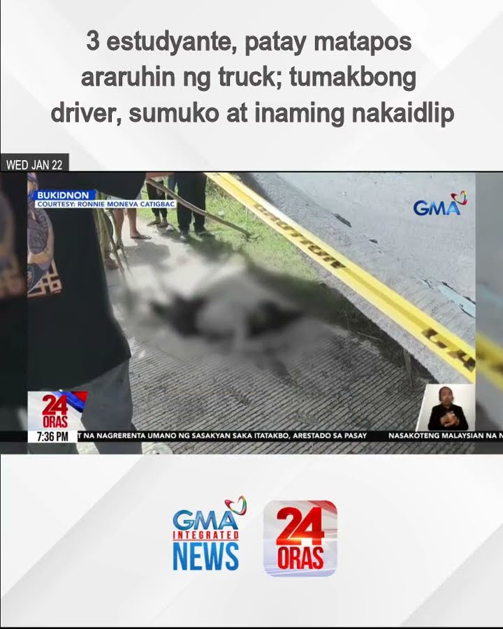 3 estudyante, patay matapos araruhin ng truck; tumakbong driver, sumuko at inaming... | 24 Oras