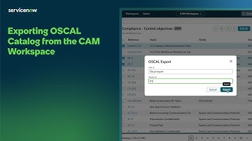 Exporting OSCAL Catalog from the CAM Workspace