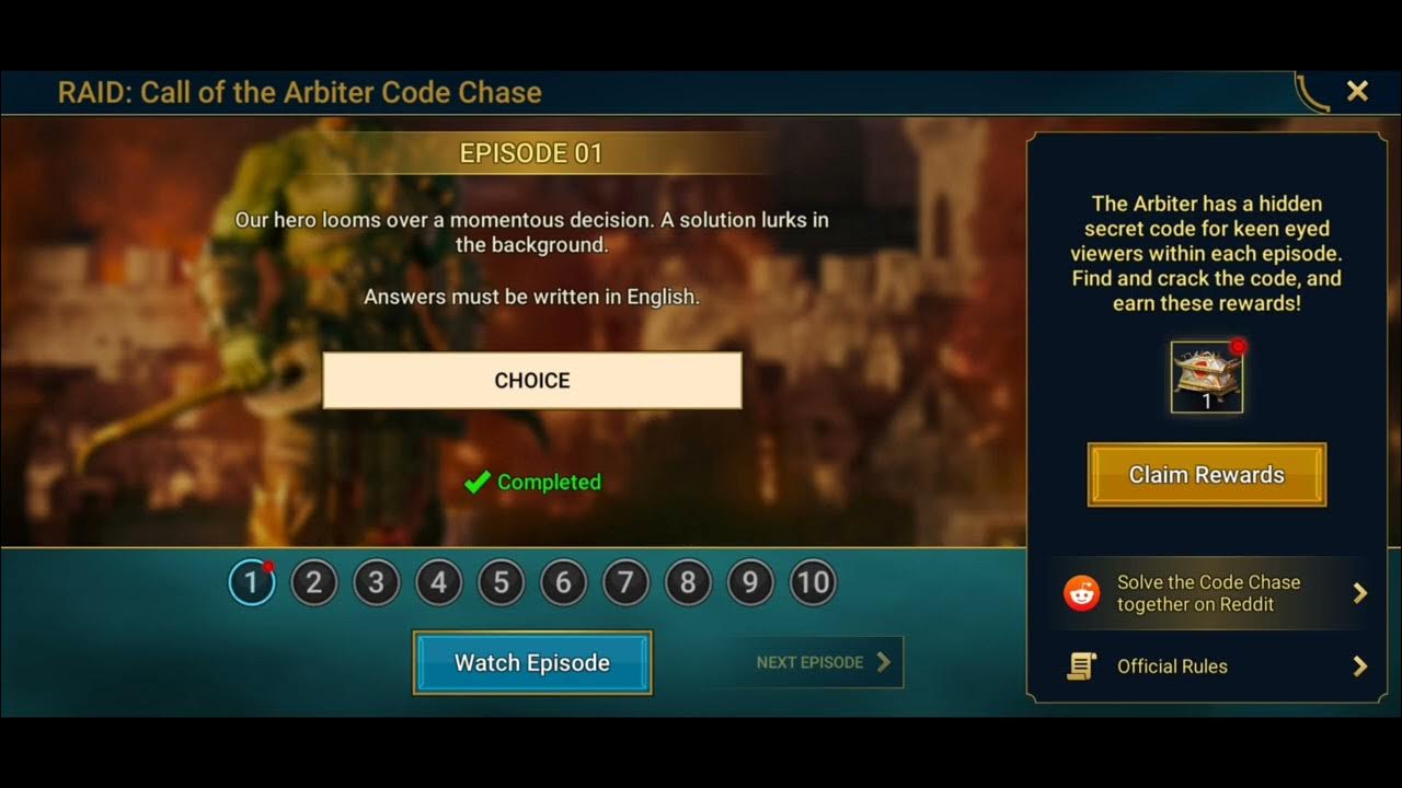 Call of the Arbiter Code Chase Episode 1 Galek YouTube