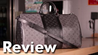 Louis Vuitton Keepall 50 Monogram Eclipse Reverse Review and Try-On 