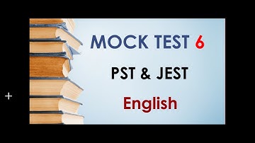 6th Mock Test || PST JEST ENGLISH ||PST JEST Mock Test