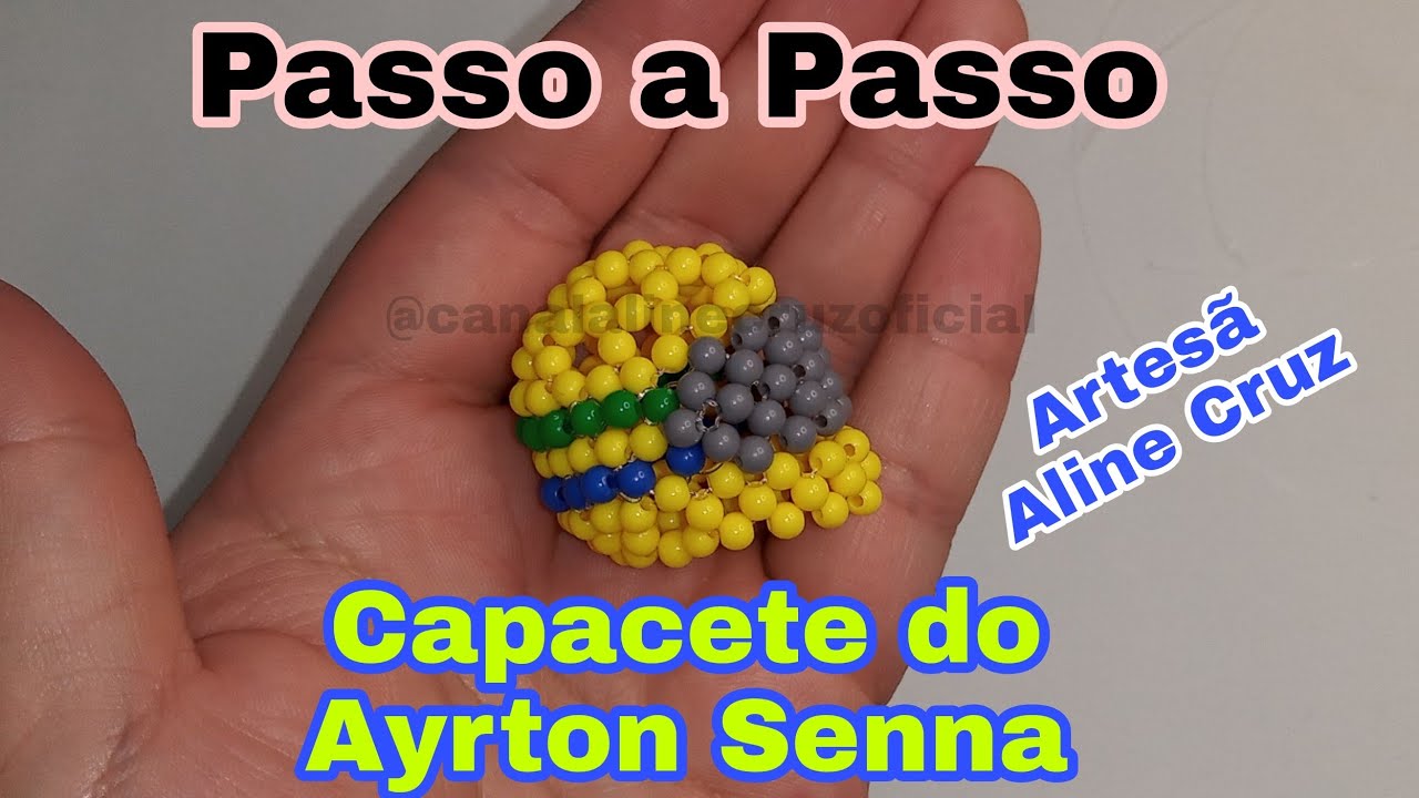 Capacete do Ayrton Senna de Miçangas/Pérolas- Passo a Passo (how to do with beads)