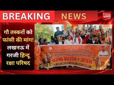 लखनऊ में राष्ट्रीय हिन्दू रक्षा परिषद का प्रदर्शन, गौ हत्या पर फांसी की मांग!|