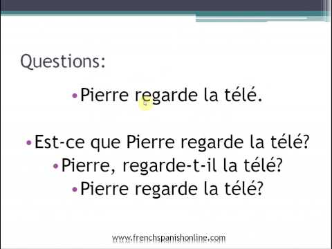 Forming Inverted Questions In Le Present Except Il Elle On Forms