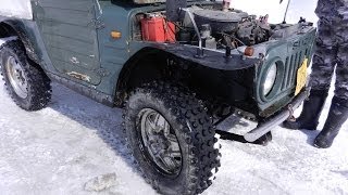 珍タイヤ ３８年前の車 ２スト スズキ ジムニーのスノーアタック Snow Attack 本来は旧車 Youtube