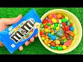 Satisfying Video l M&M Candy Mixing with Glitter Playdoh Balls & Rainbow Glossy Slime Cutting ASMR