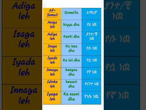 Learn Af Somali Oromifa And Amharic Baroo Afsomali