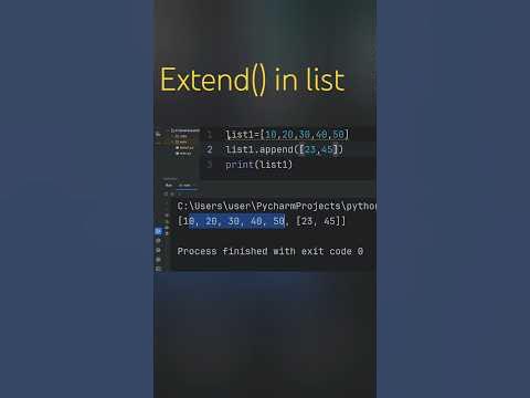 extend () in a list | use of extend() in a list |index() in python ...