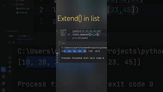 extend () in a list | use of extend() in a list |index() in python | python programming