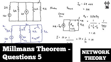 Millmans Theorem | Questions 5 | Network Theorems | Network Theory