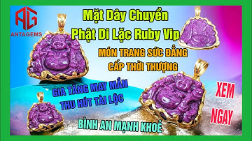 Mặt Dây Chuyền Ruby Bọc Vàng Phật Di Lặc Vip - Đẹp Mê Ly - Siêu Hấp Dẫn Cuốn Hút - Bổng Đá Quý