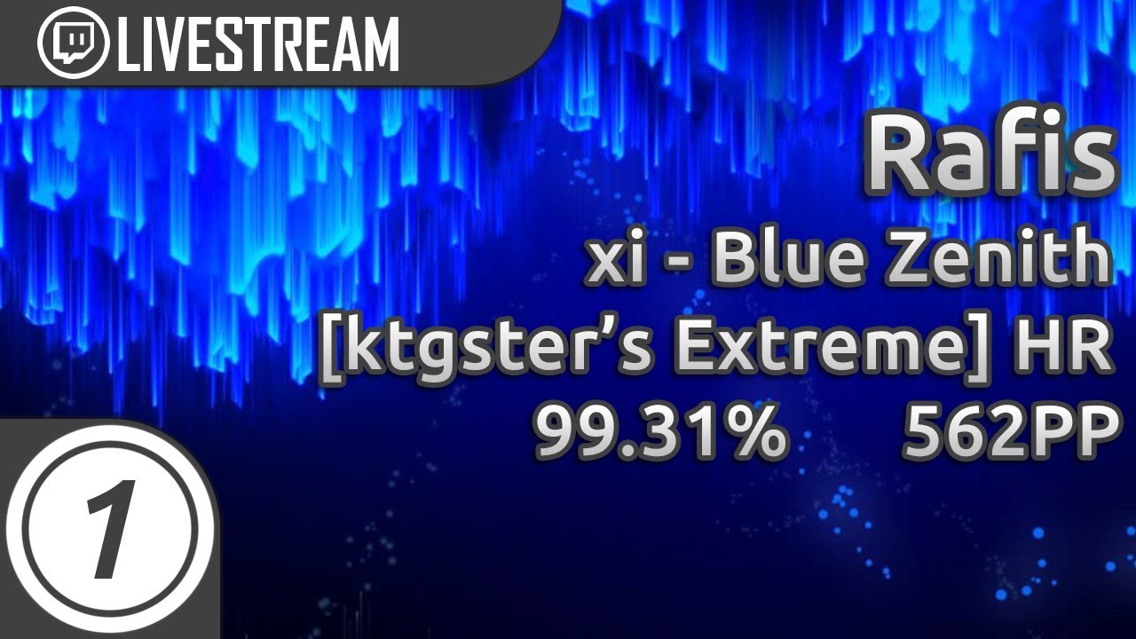 Rafis | xi - Blue Zenith [ktgster's Extreme] +HR 2313/2320x 3xMiss 99.31% 562pp #6 | Livestream!