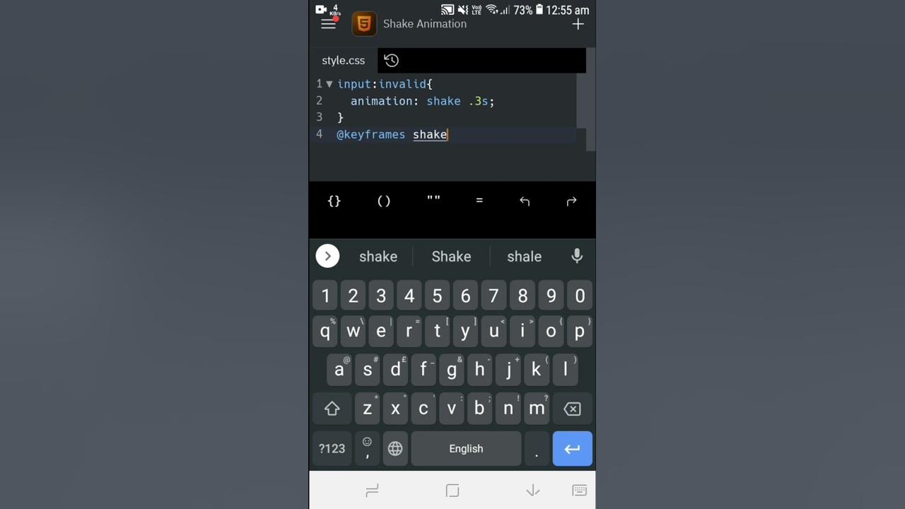 Shake Animation on Invalid Inputs using HTML/CSS | #HelloArgha #shorts ...