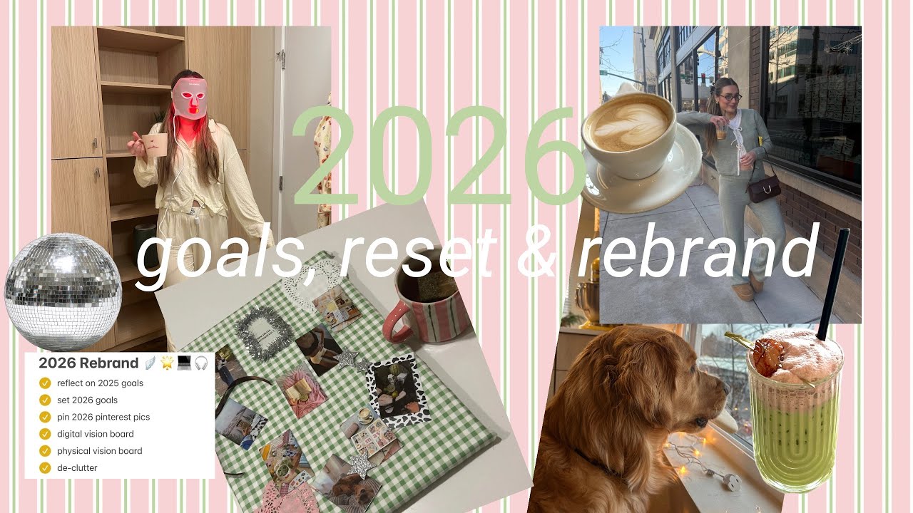 2026 Rebrand Reset🍵🎧🌸: new routines, vision board night, goals, chatty & pinterest inspo