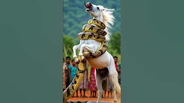 "Massive Python vs Horse | Deadly Jungle Attack Caught on Camera" #animals #snake #horse #wildlife