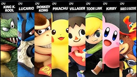 King K. Rool VS Lucario VS Donkey Kong VS Pikachu VS Villager VS Toon Link VS Kirby VS Banjo Kazooie