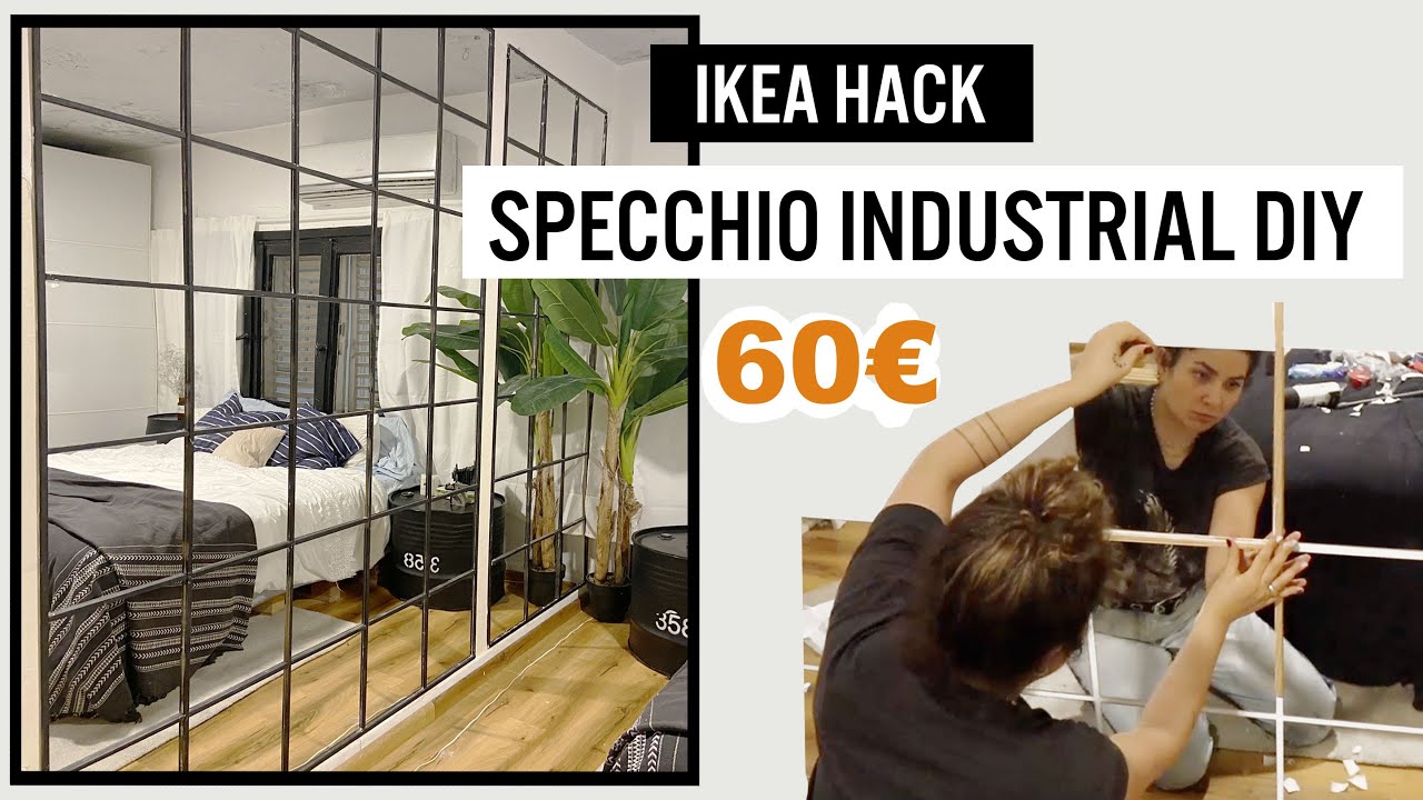 IKEA HACK SPECCHIO INDUSTRIALE A MURO DIY / fai da te specchio a grata